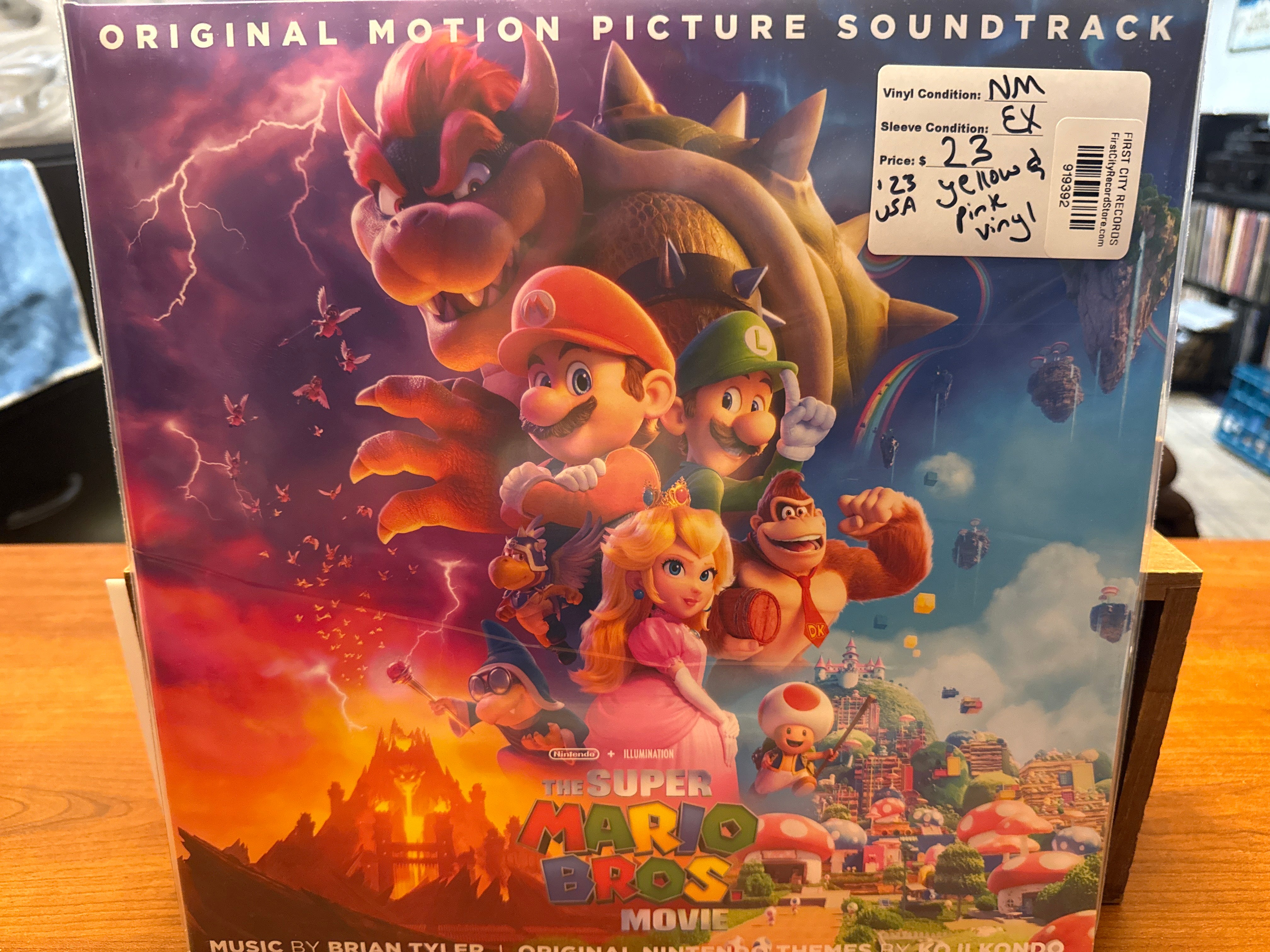 Super Mario Bros. Soundtrack (2023, Pink/Yellow, USED)