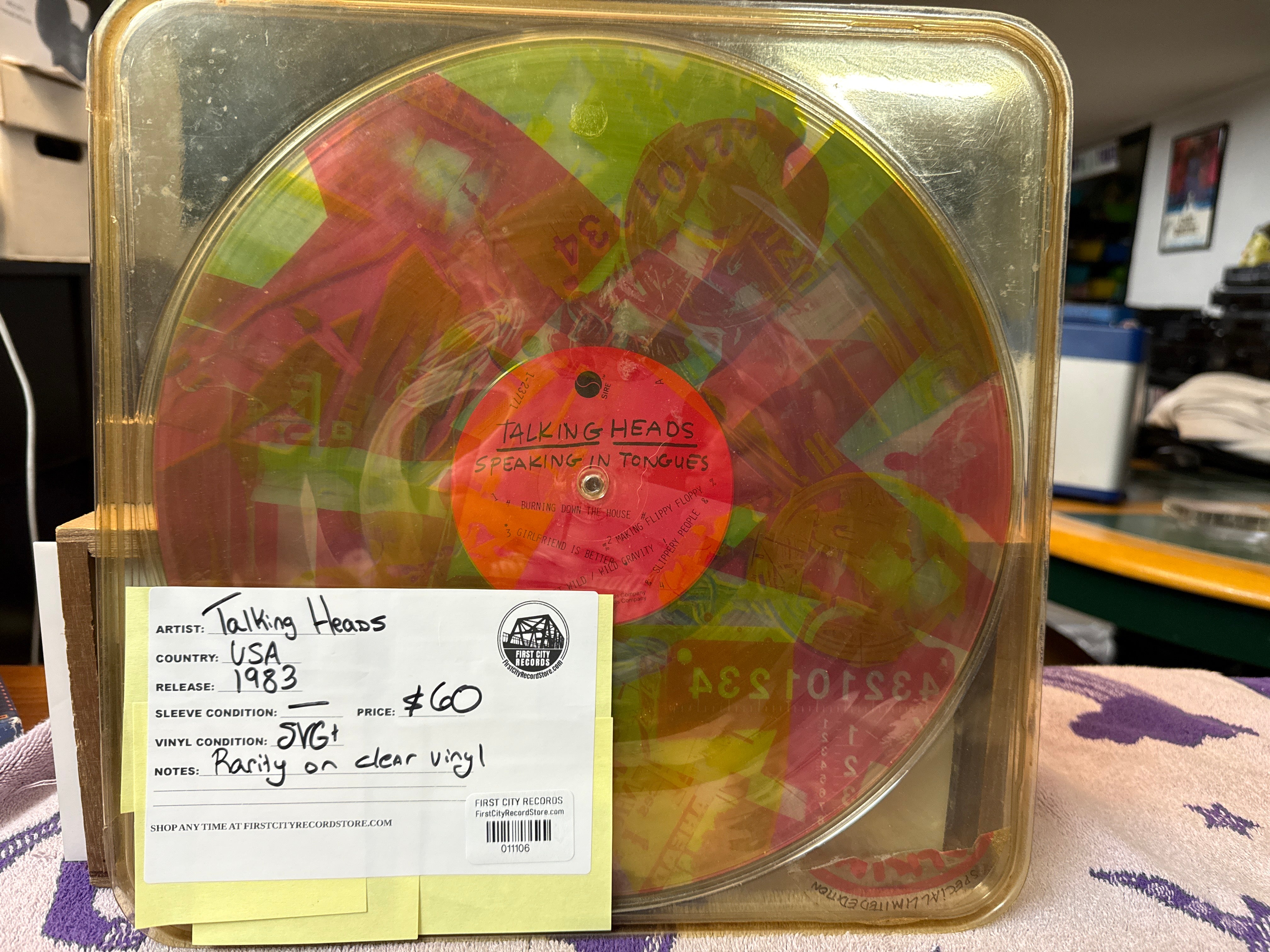 Talking Heads - Speaking In Tongues (1983, Clear Vinyl, Limited Edition, USED)