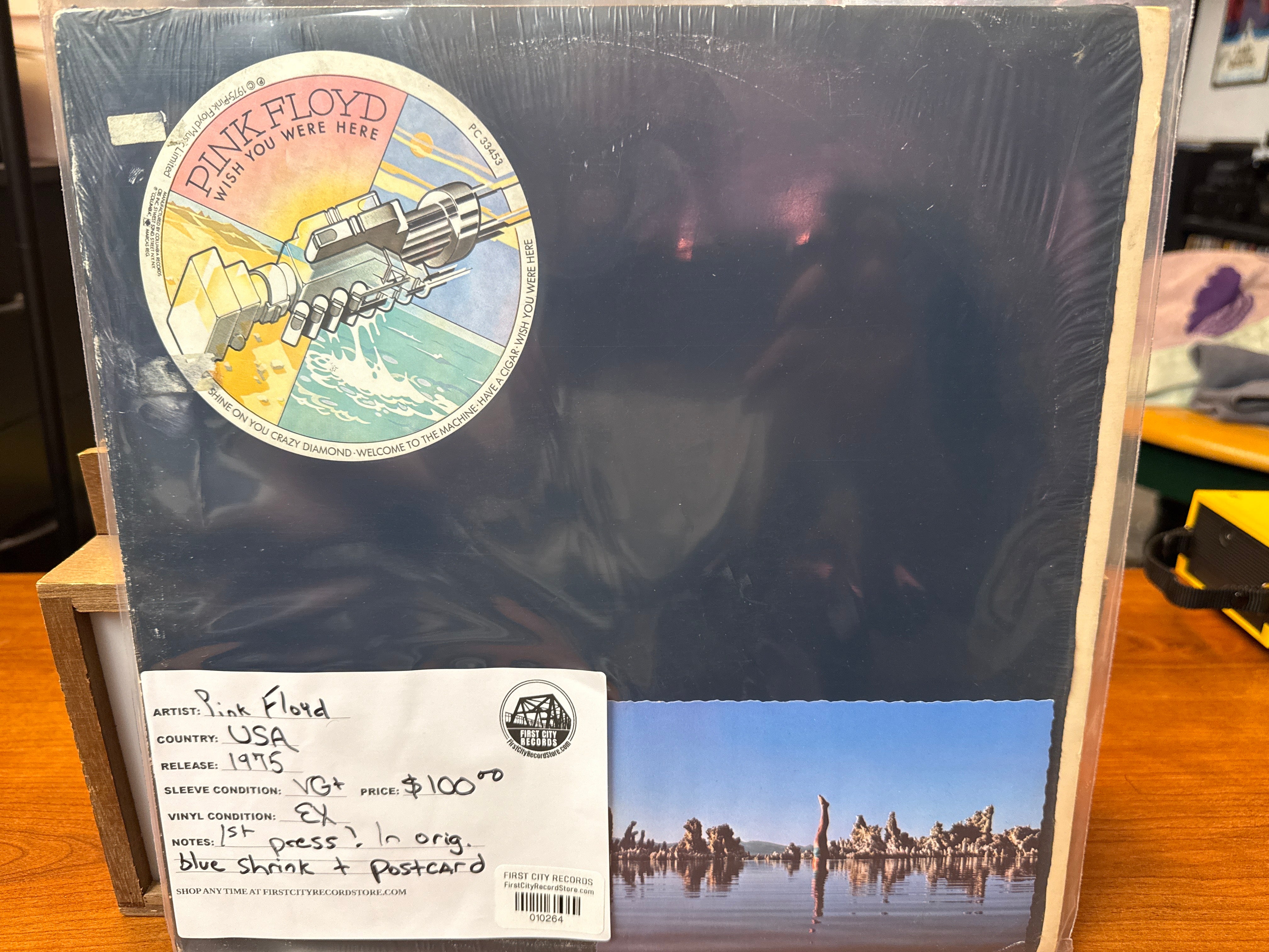 Pink Floyd - Wish You Were Here (1975, Blue Shrink, Postcard, USED)