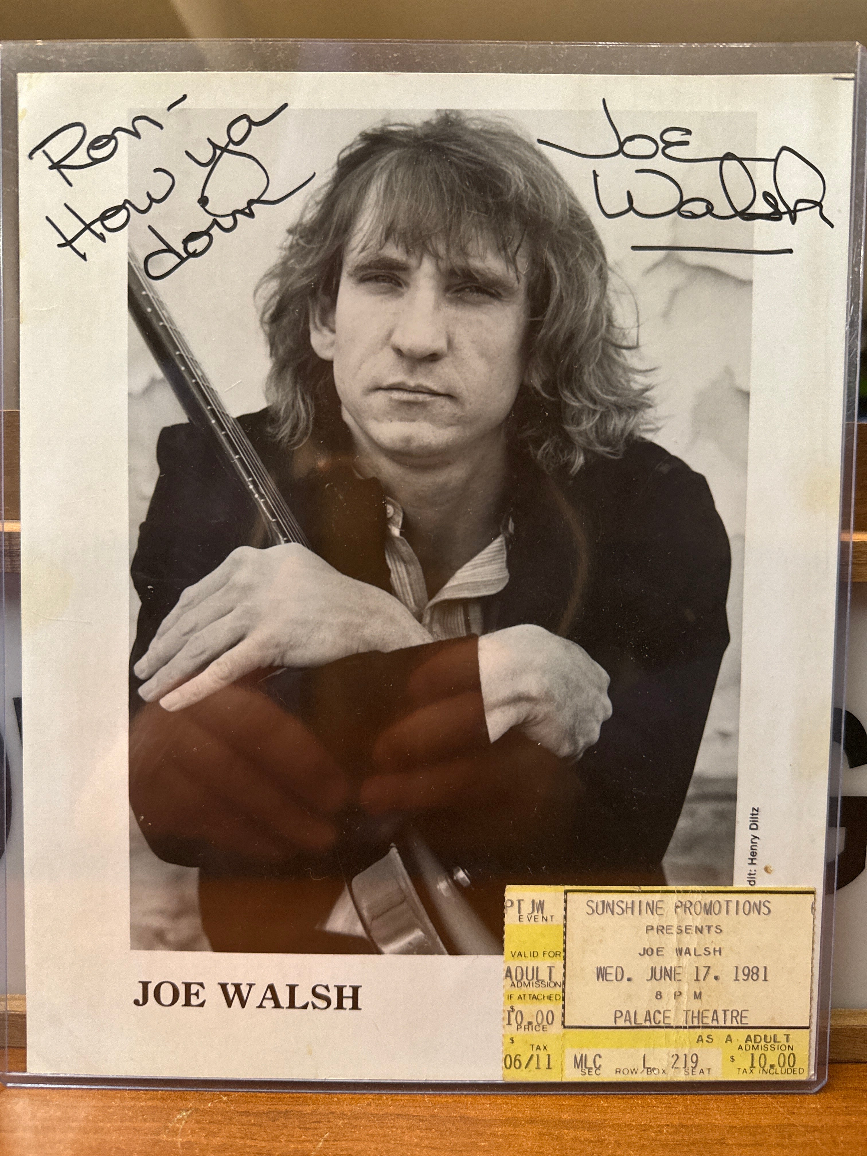 Joe Walsh Autographed 8x10
