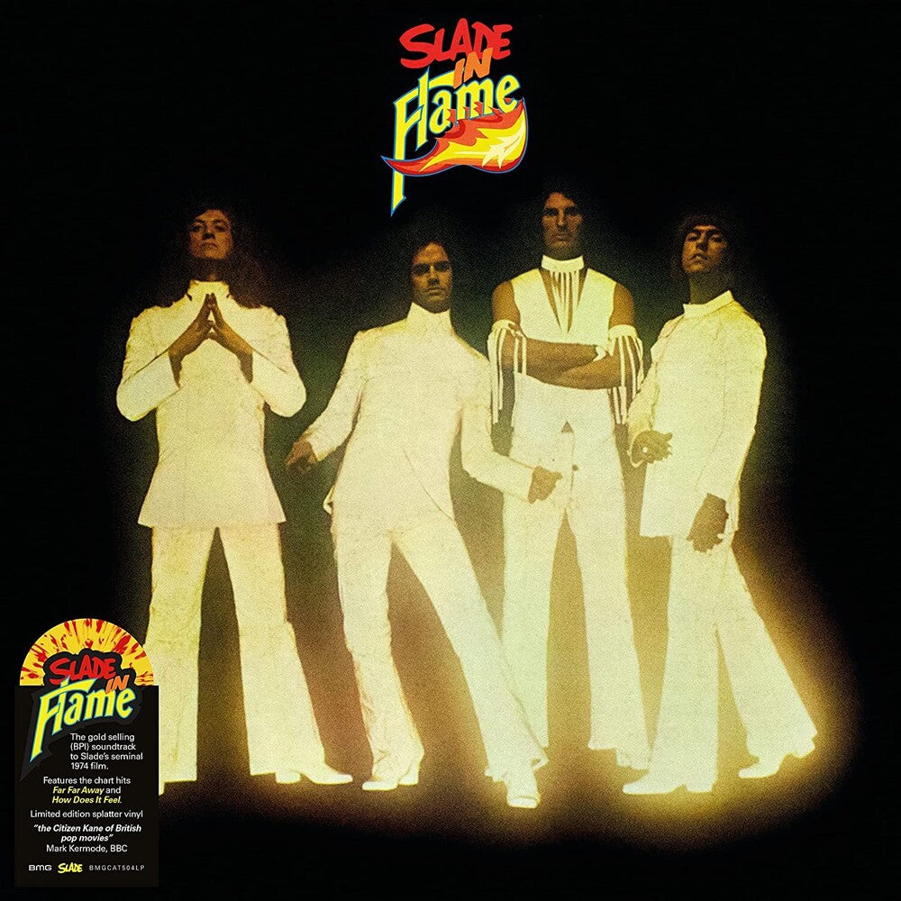 the album cover for Slade - Slade In Flame [Limited Edition Yellow & Red Splatter LP]