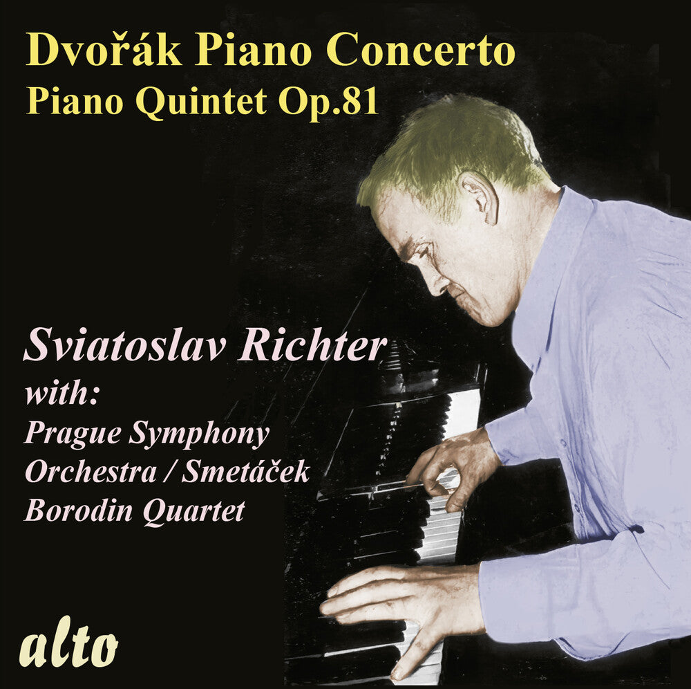 the album cover for Sviatoslav Richter  / Prague Symphony Orchestra - Dvorak Piano Concerto/ Piano Quintet Op. 81