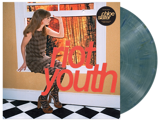 the album cover for Chloe Slater - Riot Youth [Indie Exclusive Recycled Eco Blue with Maxi Poster]