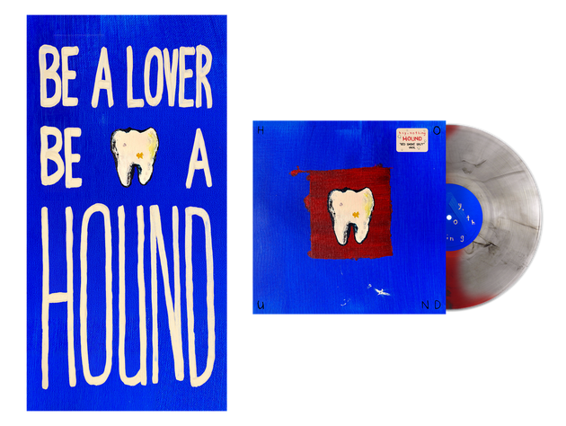 the album cover for Hey, Nothing - Hound [Red Smoke Split Color]