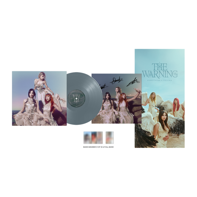 the album cover for The Warning - Everything's Falling [Signed Insert - Deep Ocean with Alt Cover]