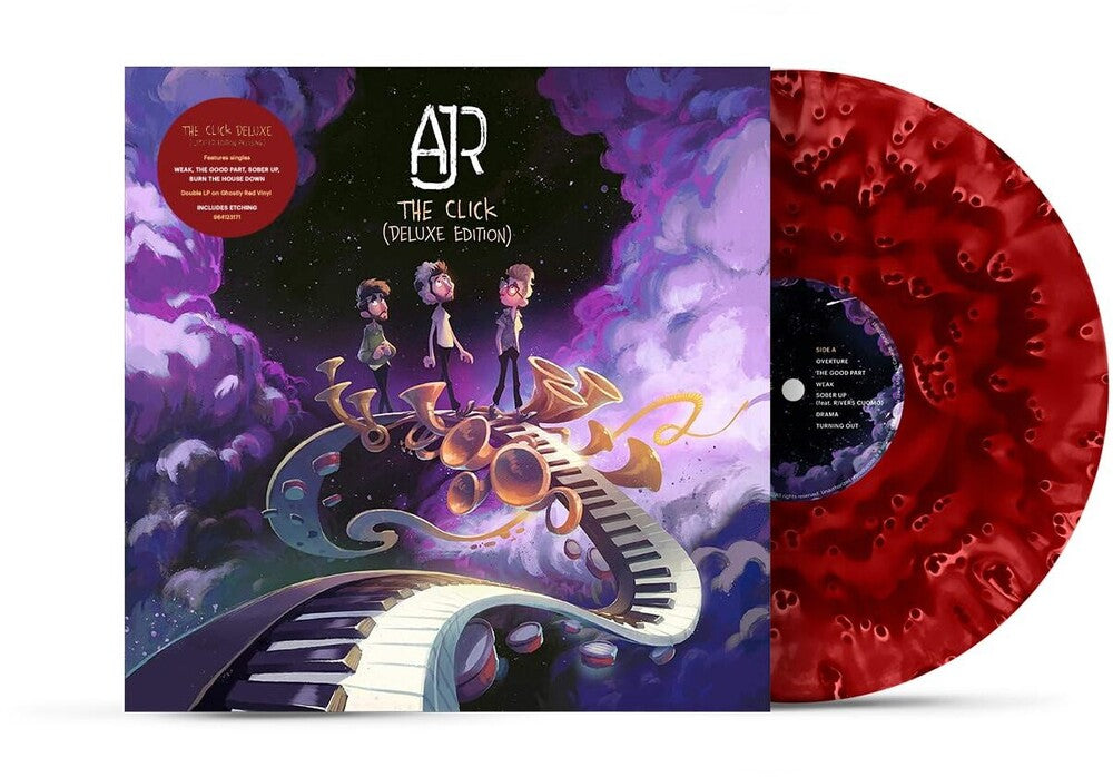 the album cover for AJR - The Click (Deluxe Edition) [Ghostly Red Vinyl]