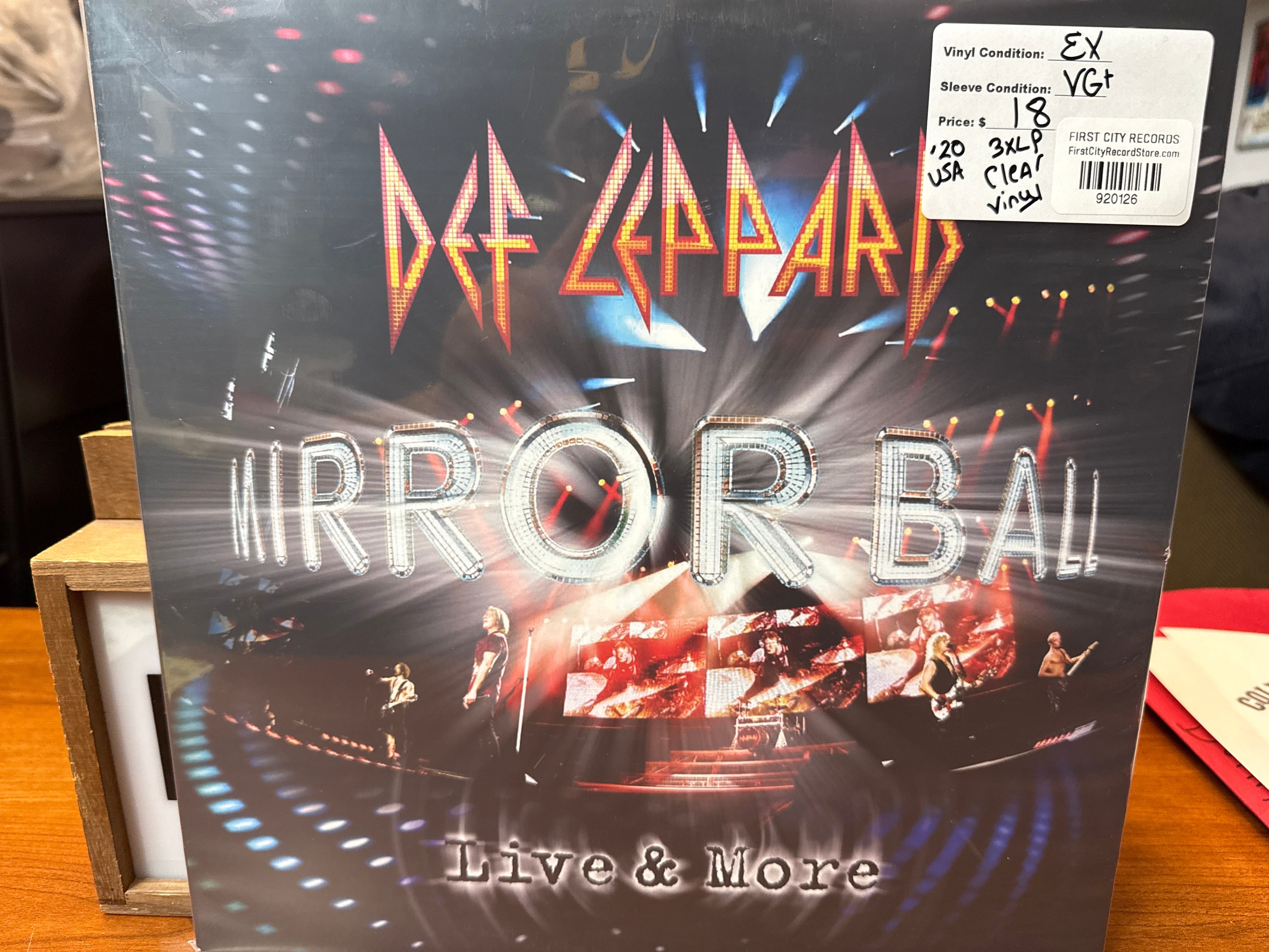 Def Leppard - Mirror Ball: Live & More (2020, Clear Vinyl, USED)
