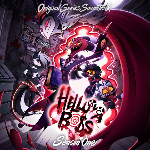 the album cover for Helluva Boss: Season 1 - O.S.T. (Blk) (Colv) (Red) - Helluva Boss: Season 1 - O.S.T. [ Blood Splatter Vinyl]