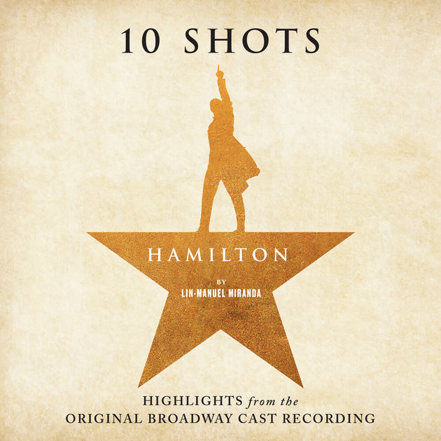the album cover for Miranda / Odom / Soo / Diggs / Jackson - Hamilton: 10 Shots (Highlights From The Original Broadway Cast Recording) [Burr's Vinyl]