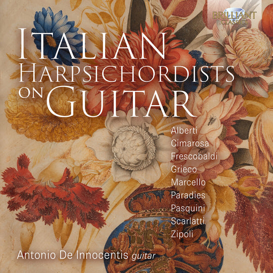 the album cover for Antonio De Innocentis - Italian Harpsichordists On Guitar