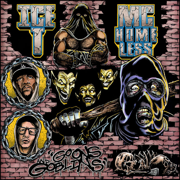 the album cover for Mc Homeless / Ice-T - Goons & Goblins - Red [Colored Vinyl] [Limited Edition] (Red)
