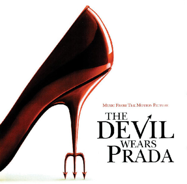 the album cover for Various Artists - Devil Wears Prada (20th Anniversary) [Devil vs Angel Red White Swirl]