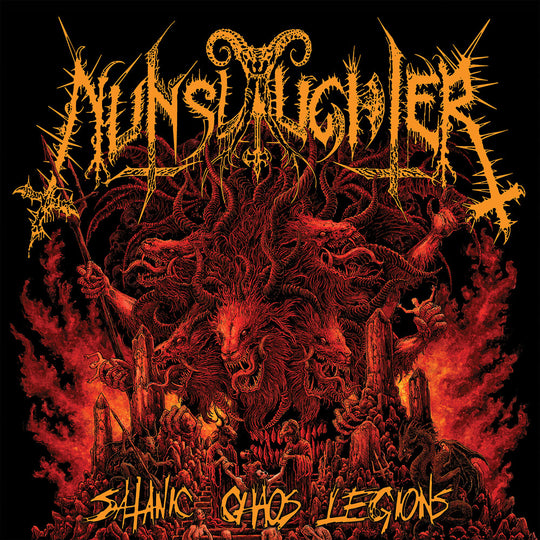 the album cover for Nunslaughter - Satanic Chaos Legions