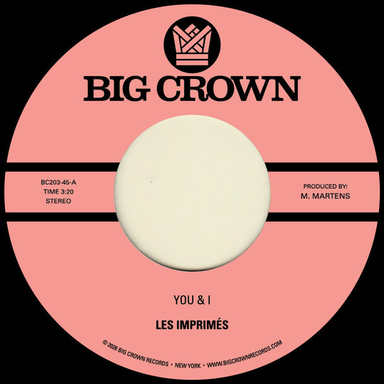the album cover for Les Imprimes - You & I B/W Miss The Days
