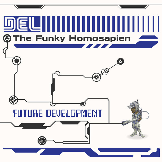 the album cover for Del The Funky Homosapien - Future Development [Metallic Blue]