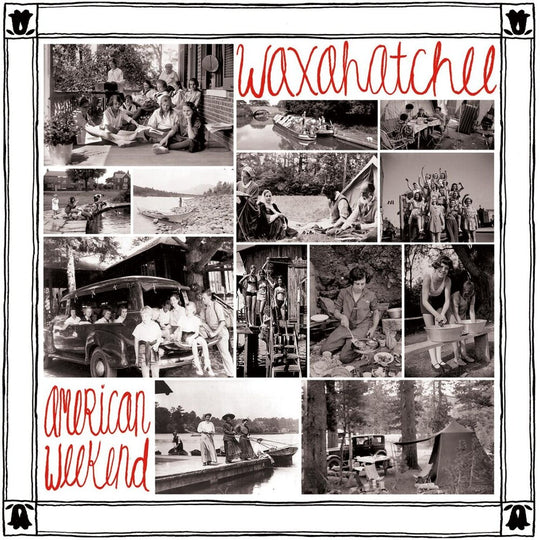 the album cover for Waxahatchee - American Weekend - Red/White Swirl Vinyl [Colored Vinyl]