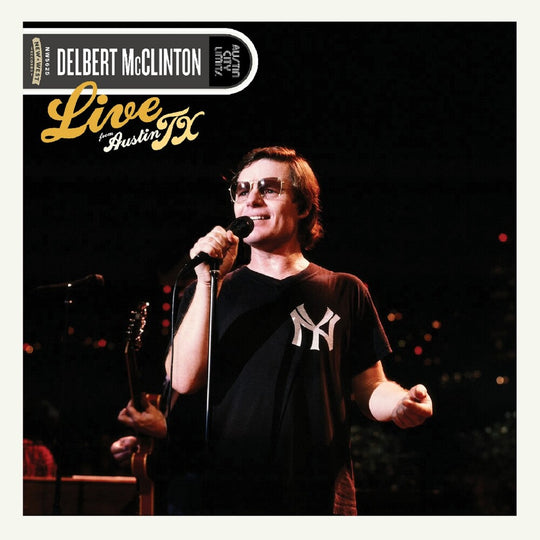 the album cover for Delbert McClinton - Live From Austin Tx [Indie Exclusive] Red White & Blue [Colored Vinyl]