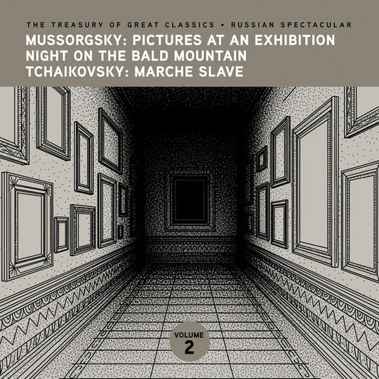 the album cover for Prague Symphony Orchestra - The Treasury of Great Classics - Russian Spectacular - Vol. 2. Mussorgsky: Pictures at an Exhibition, Night on Bald Mountain & T