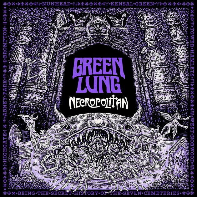 the album cover for Green Lung - Necropolitan [Colored Vinyl] (Gate) (Purp) (Uk)