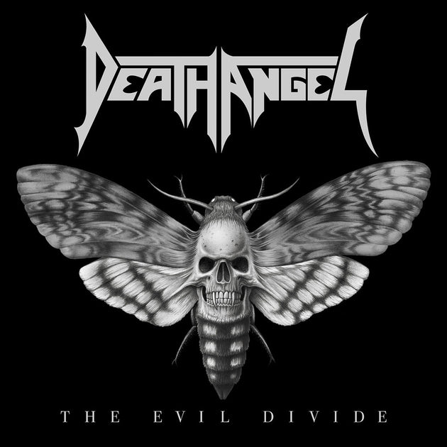 the album cover for Death Angel - Evil Divide (2lp/gatefold/clear / Black Splatter Vinyl) (i)