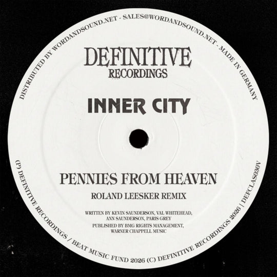 the album cover for Inner City & Kevin Saunderson - Pennies From Heaven (roland Leesker Remix)