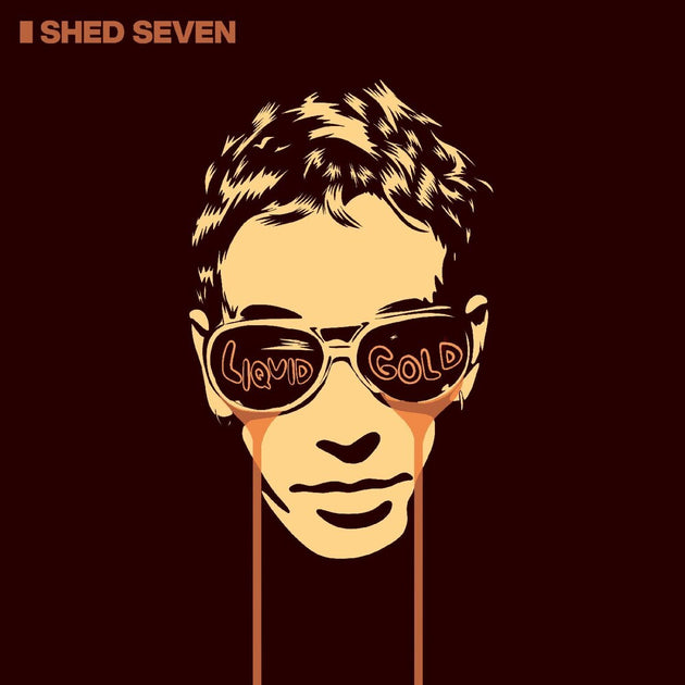 the album cover for Shed Seven - Liquid Gold - Red/Black Marble (Blk) [Colored Vinyl] (Red)