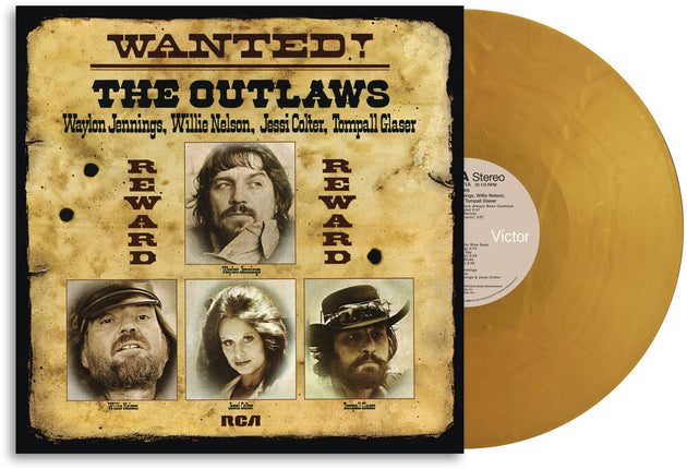 the album cover for Waylon Jennings, Willie Nelson, Jessi Colter, Tompall Glazer - WANTED! The Outlaws - 50th Anniversary