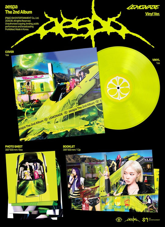 the album cover for Aespa - The 2nd Album ‘LEMONADE’ [Neon Yellow]