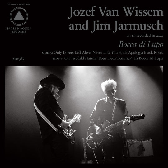 the album cover for Jozef Van Wissem and Jim Jarmusch - Bocca di Lupo and Mouth of the Wolf [Cloudy Clear]