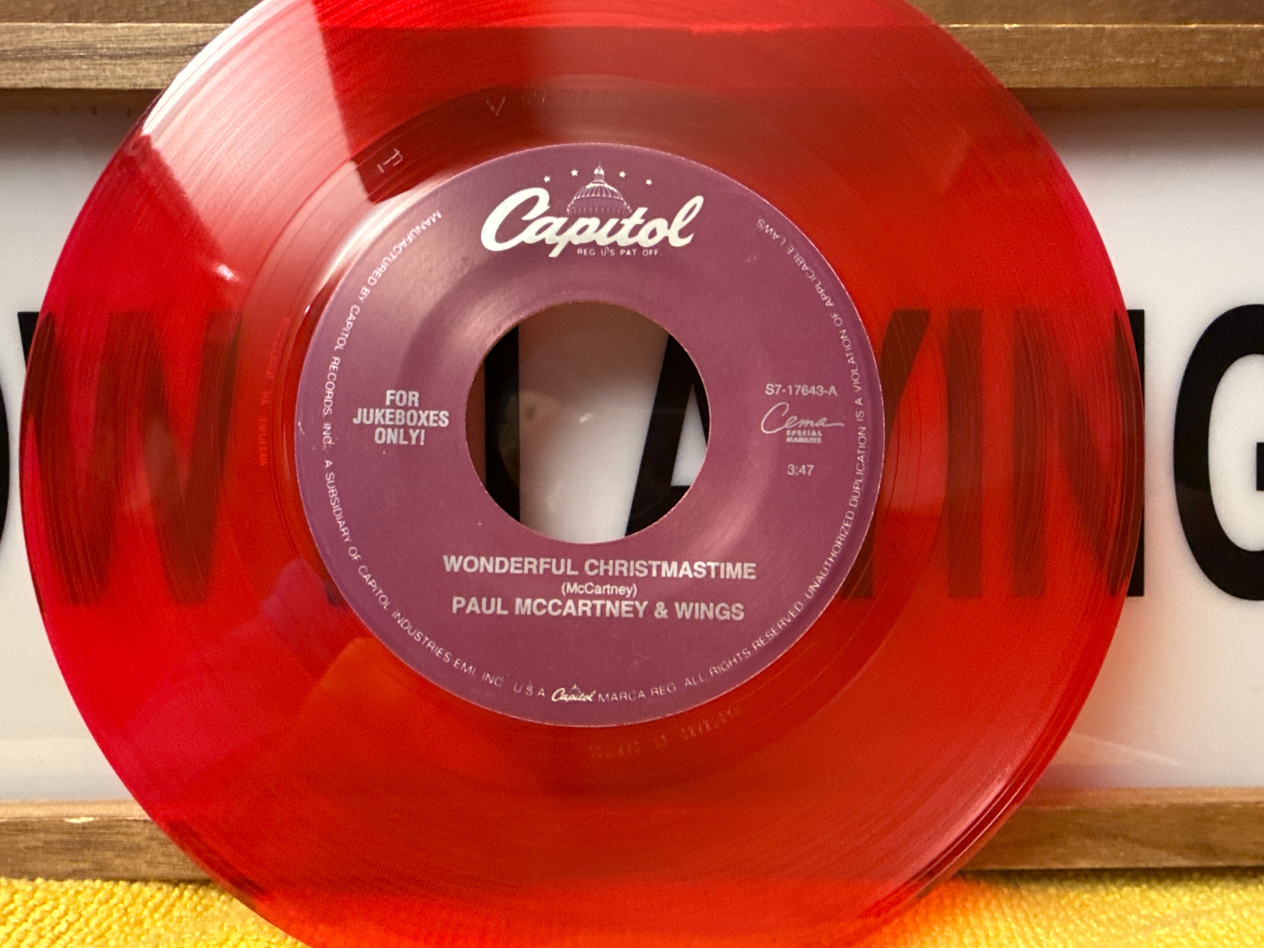 Paul McCartney - Wonderful Christmastime/Rudolph (1993, Red Vinyl, 7")