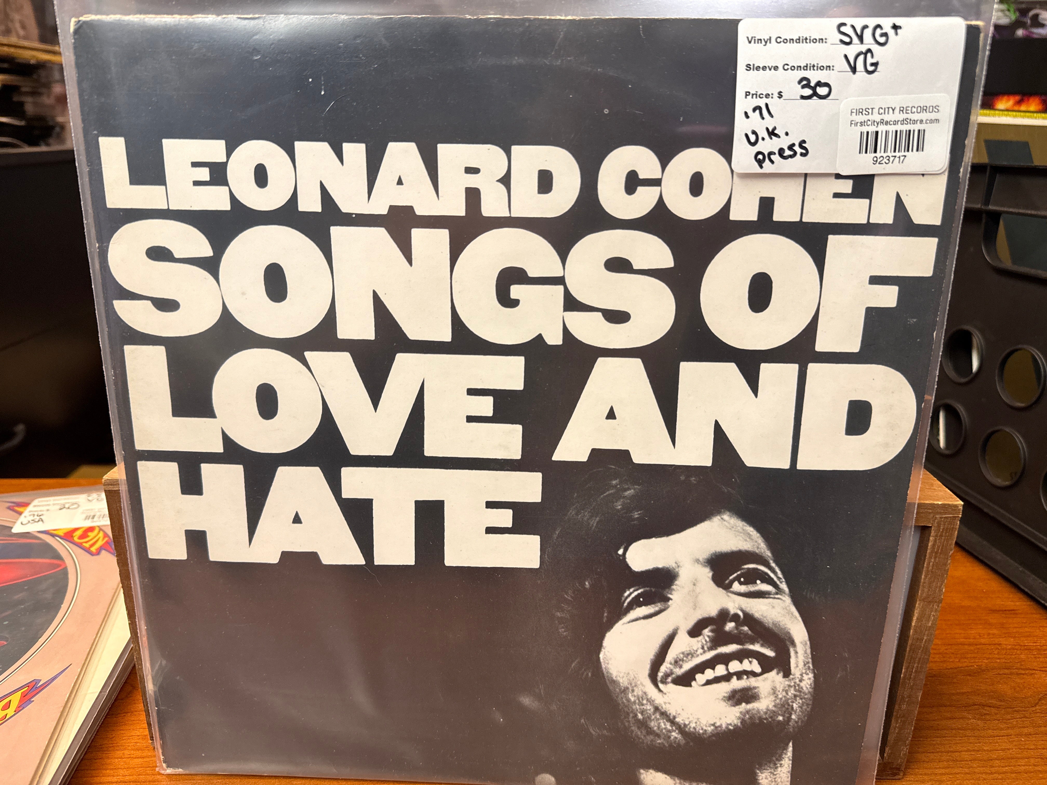 Leonard Cohen - Songs of Love and Hate (1971 U.K. Pressing, USED)