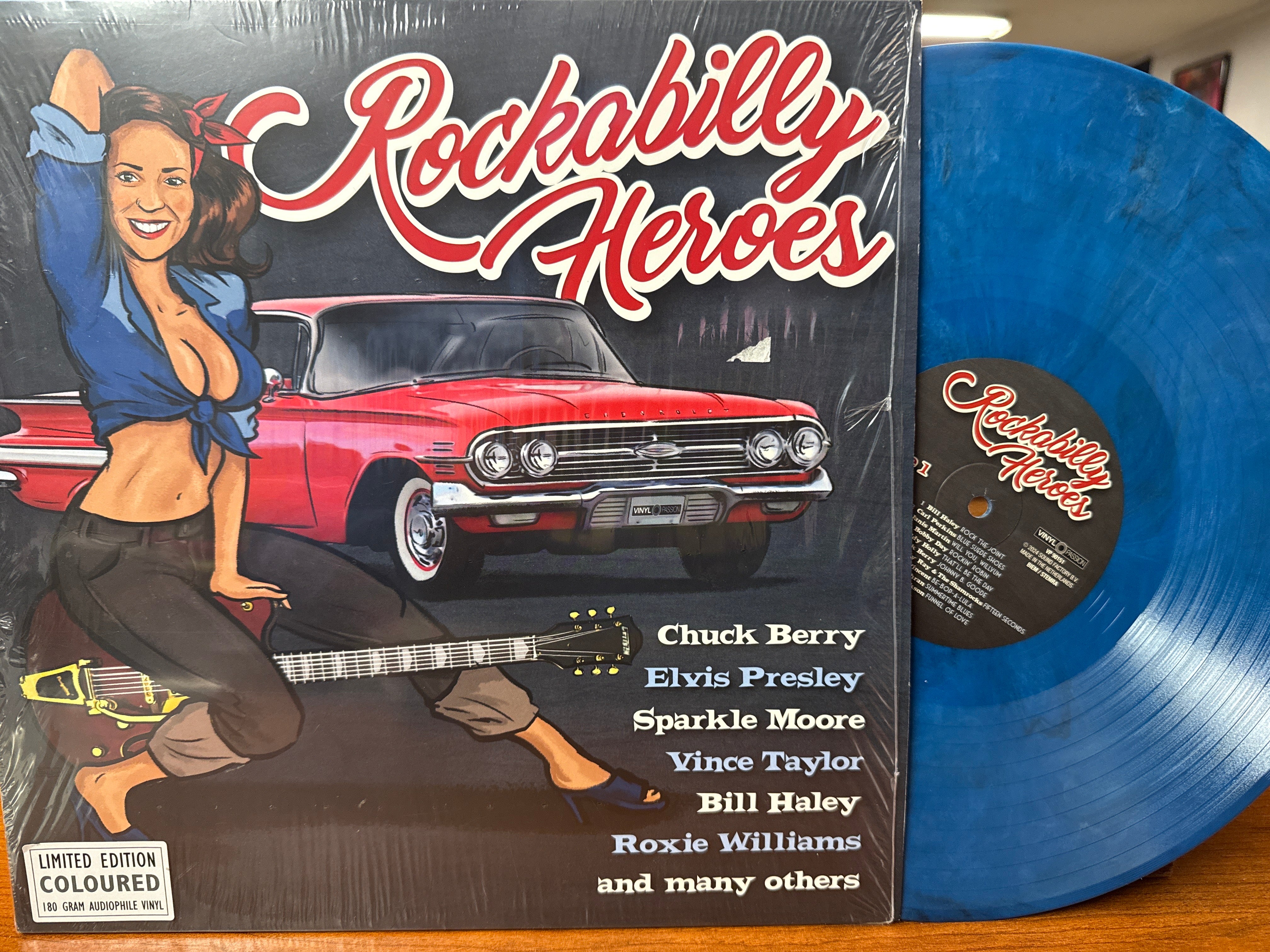Rockabilly Heroes Compilation (2024, E.U. Pressing, Blue Marbled Vinyl, USED)