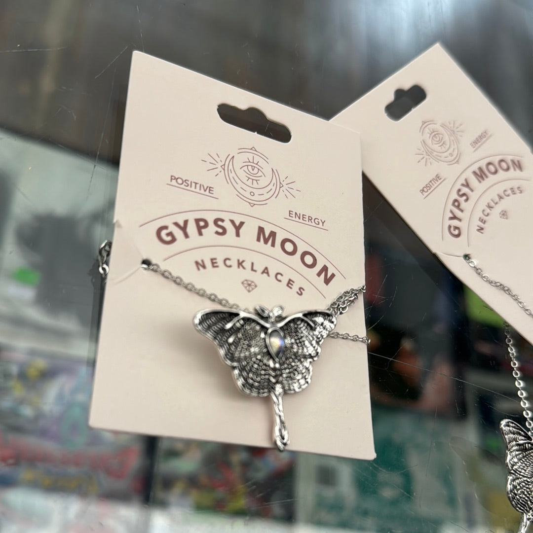 Silver Moth Necklace