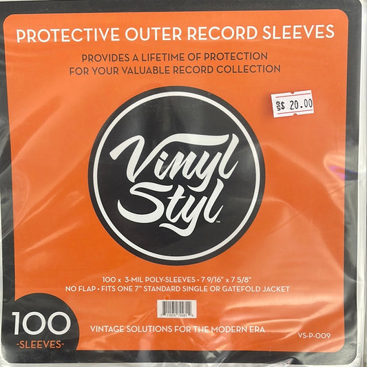 Vinyl Styl 7” Protective Outer Sleeves (100 Pack)