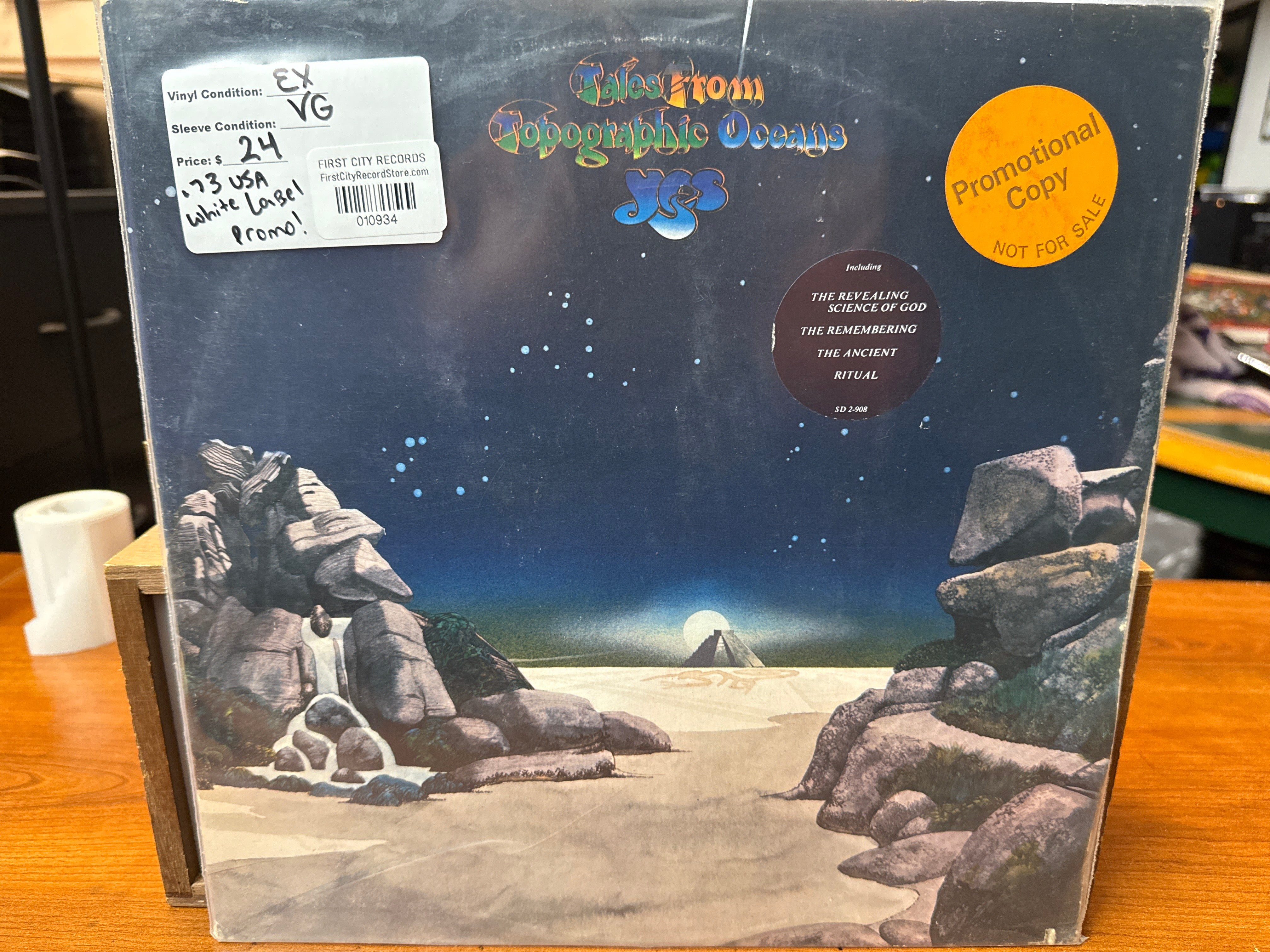 Yes - Tales From Topographic Oceans (1973, White Label Promo, USED)
