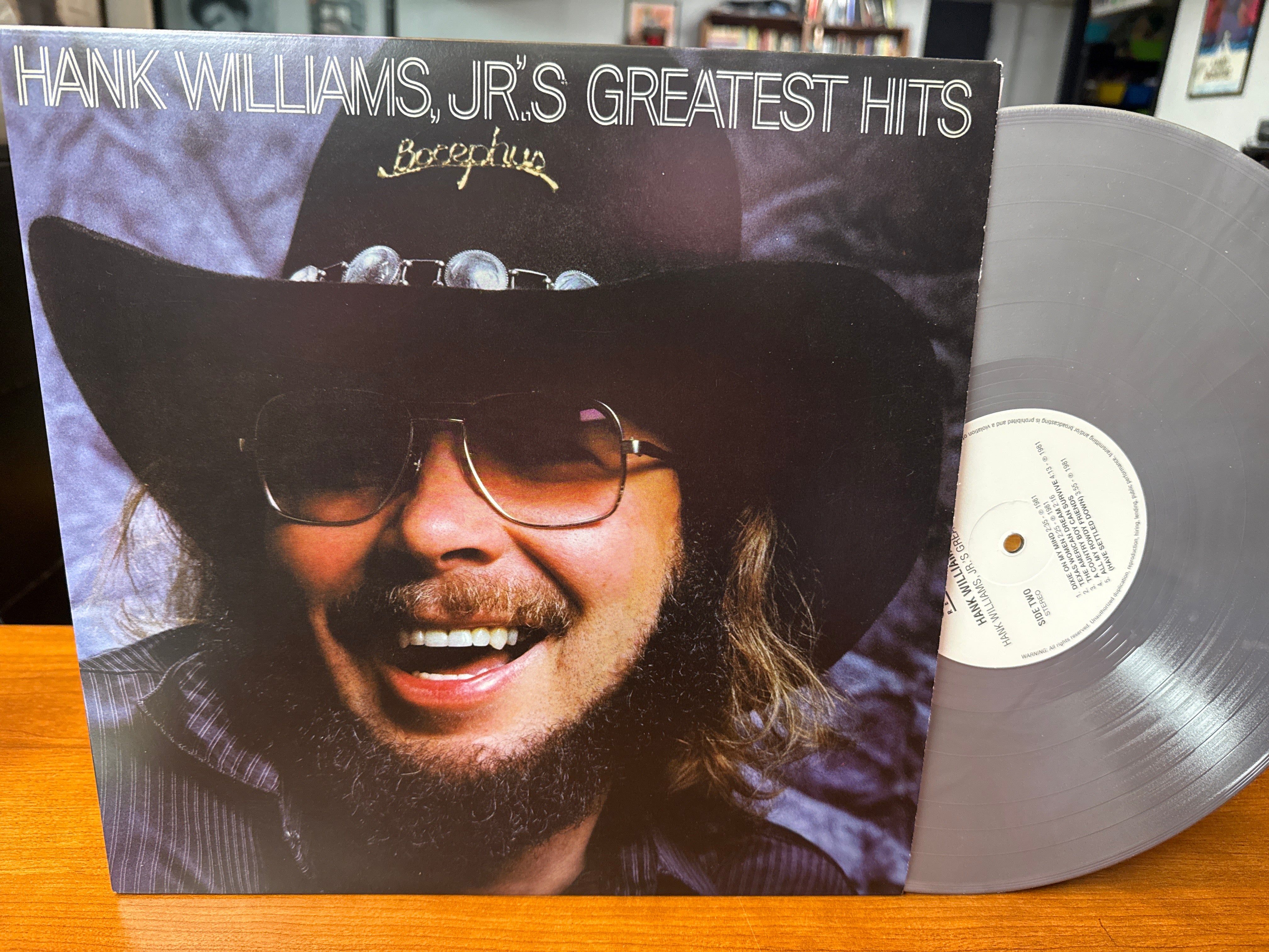 Hank Williams Jr - Greatest Hits (2022, Silver Vinyl, USED)