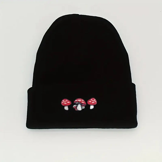 Mushroom Beanie (One Size Fits All, Black)