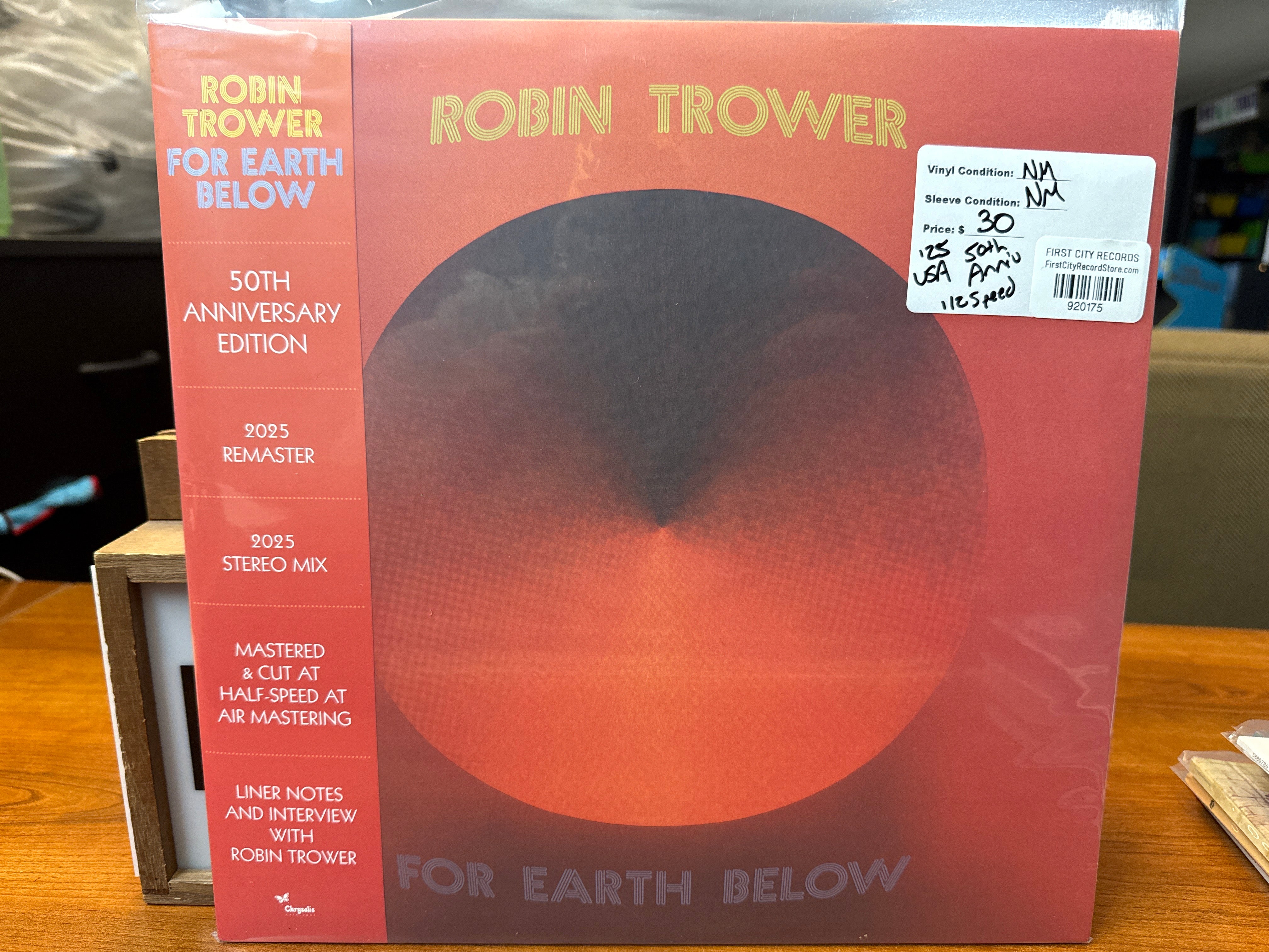 Robin Trower - For Earth Below (50th Anniversary, 1/2 Speed Master, USED)