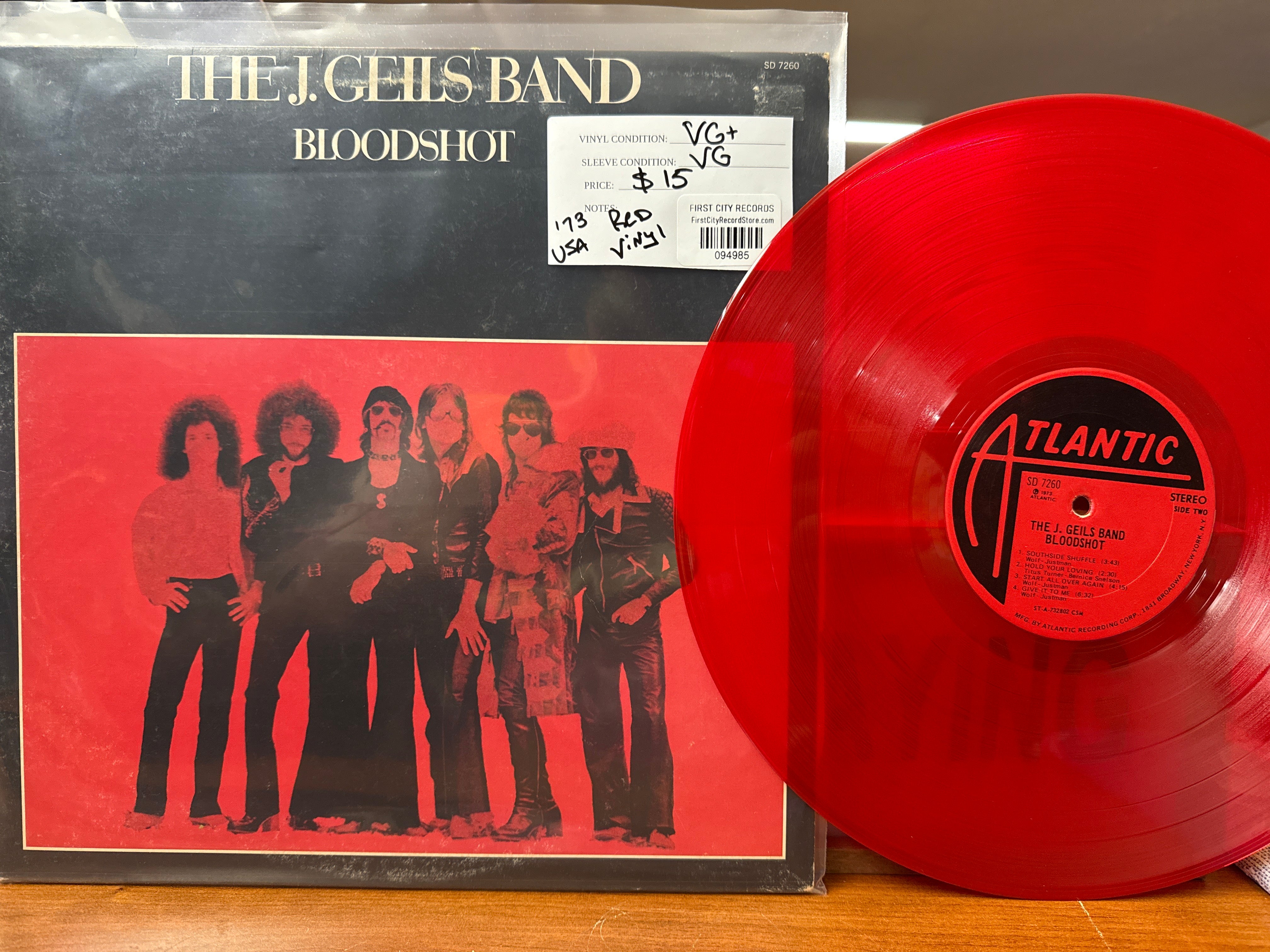 The J. Geils Band - Bloodshot (1973, Red Vinyl, USED)