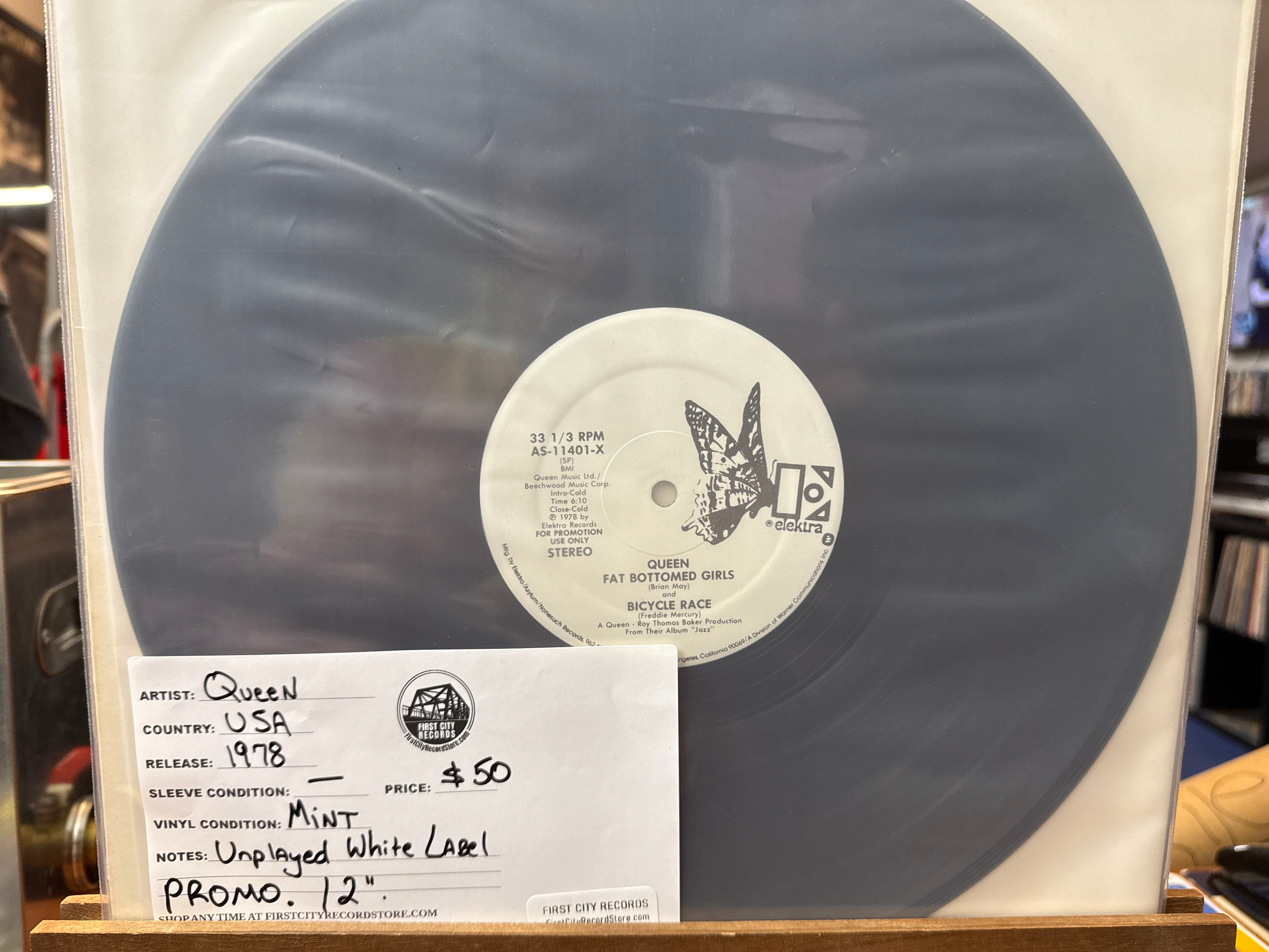 Queen - Fat Bottomed Girls/Bicycle Race 12" (1978, White Label Promo, USED)