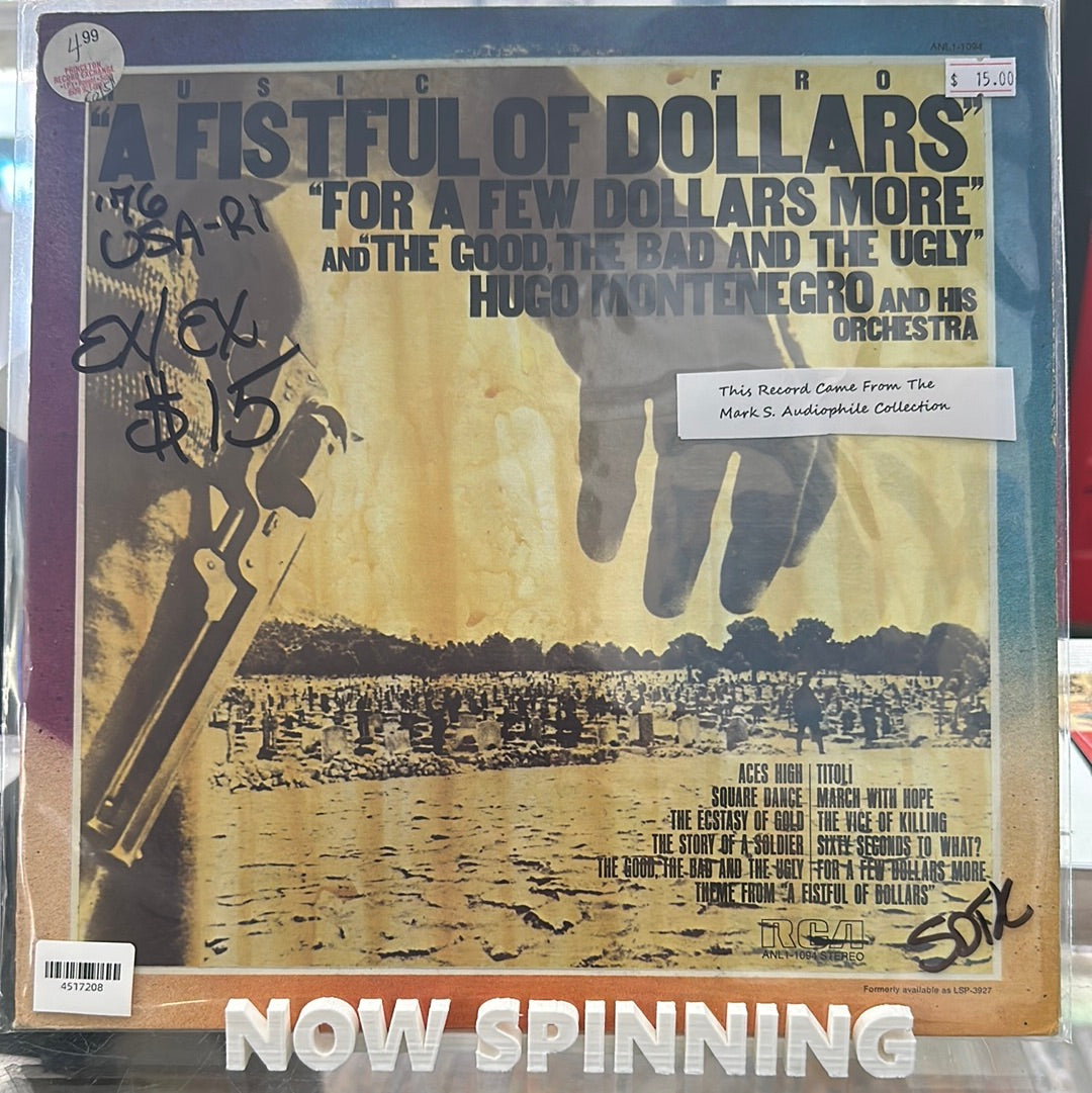 Hugo Montenegro & His Orchestra, “A Fistful of Dollars” “For a Few Dollars More” & “The Good, The Bad, & The Ugly” (1976, EX)