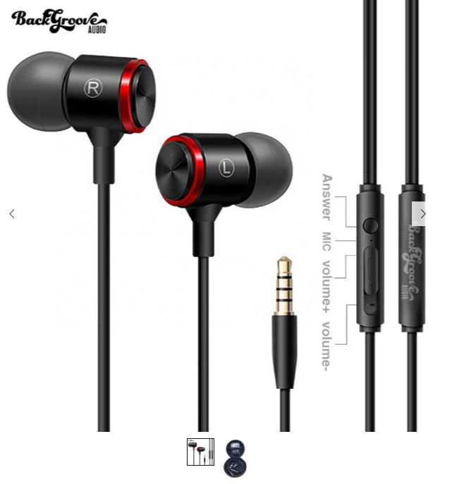 BackGroove Audio HiFi Corded Noise Cancelling Earbuds