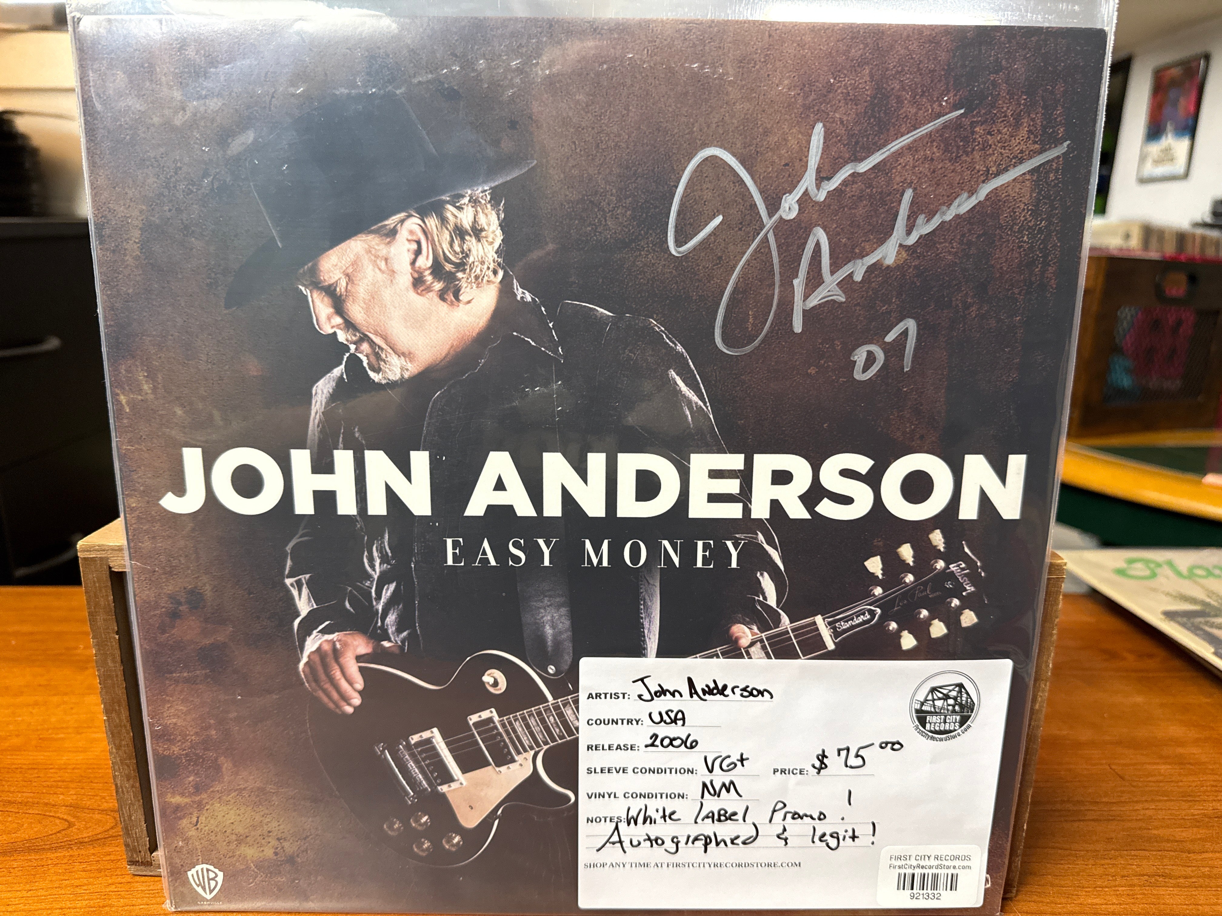 John Anderson - Easy Money (2006, Autographed, White Label Promo, USED)