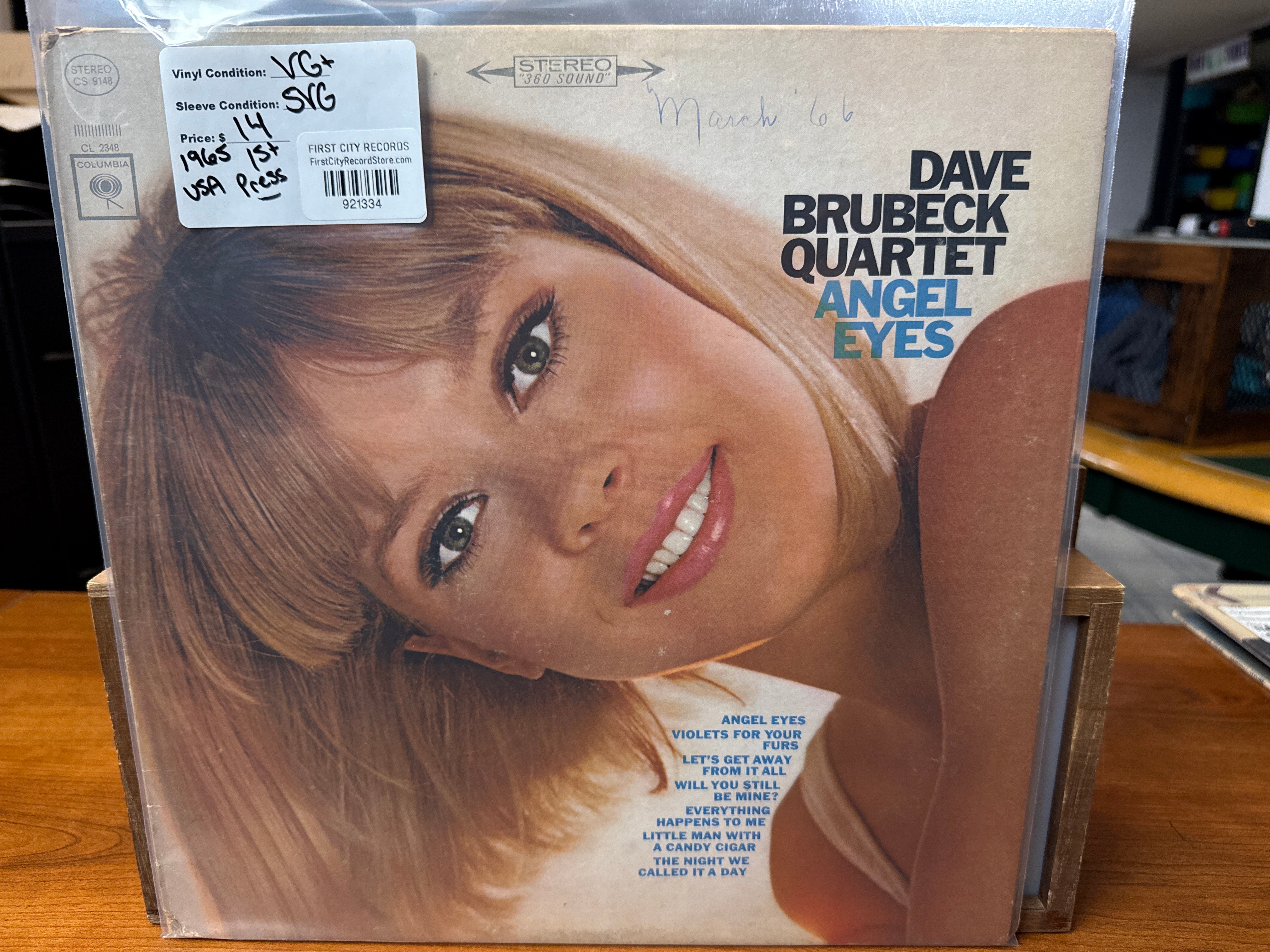 Dave Brubeck Quartet - Angel Eyes (1965, 1st Pressing, USED)