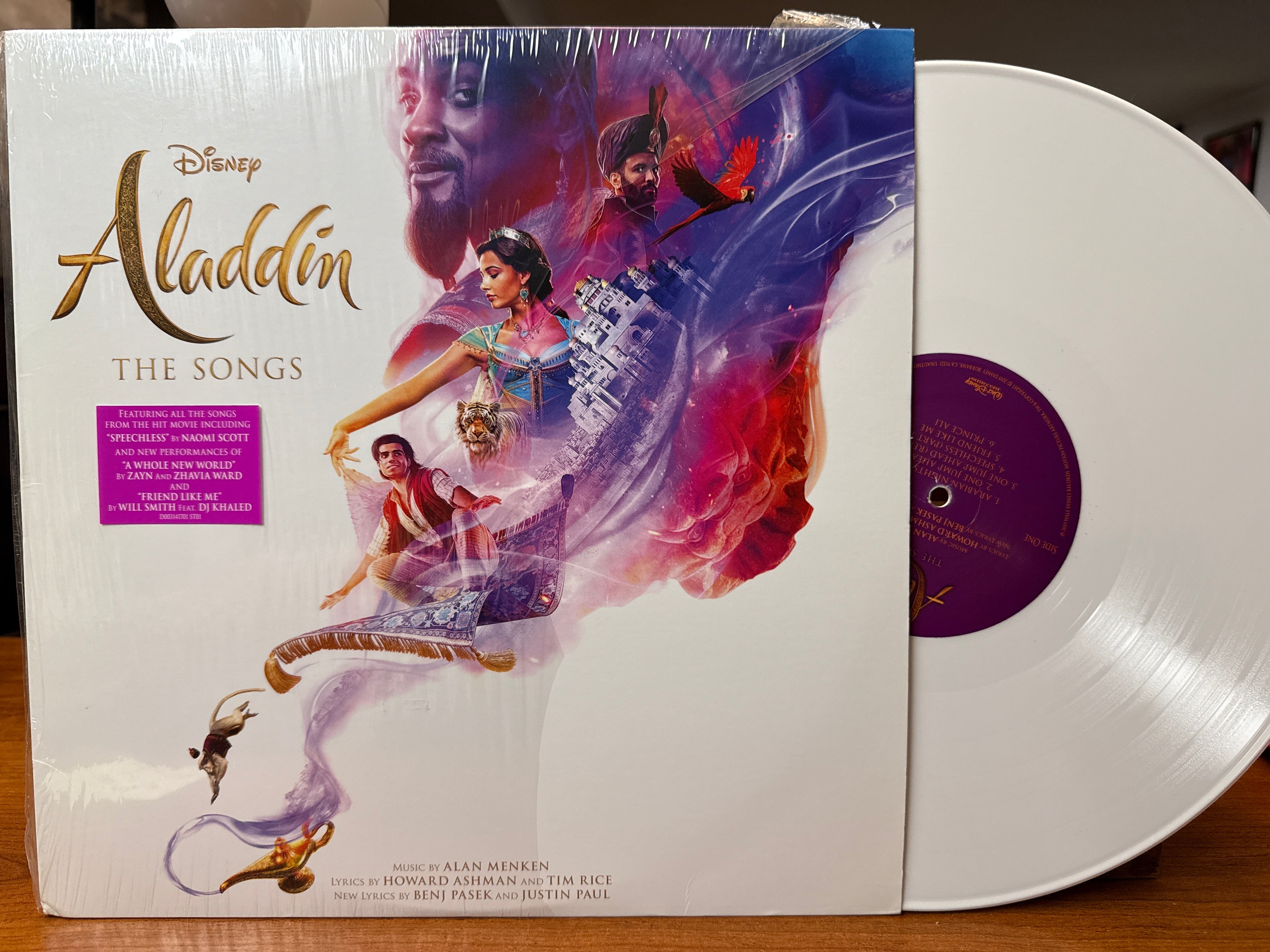 Aladdin The Songs: Live Action Movie Soundtrack (2019, White Vinyl, USED)
