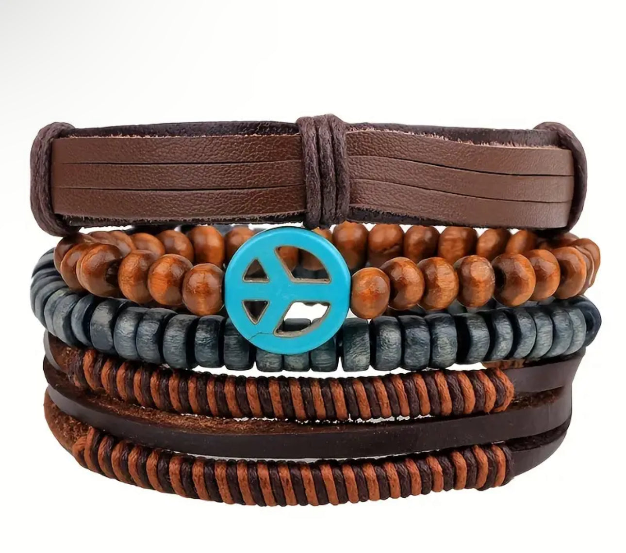 Leather Peace Bracelets