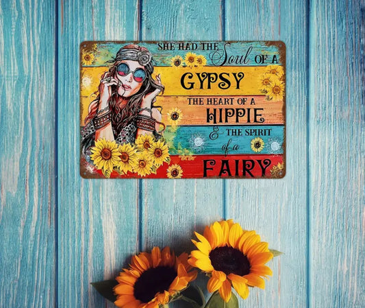 Gypsy Hippie Fairy Metal Sign