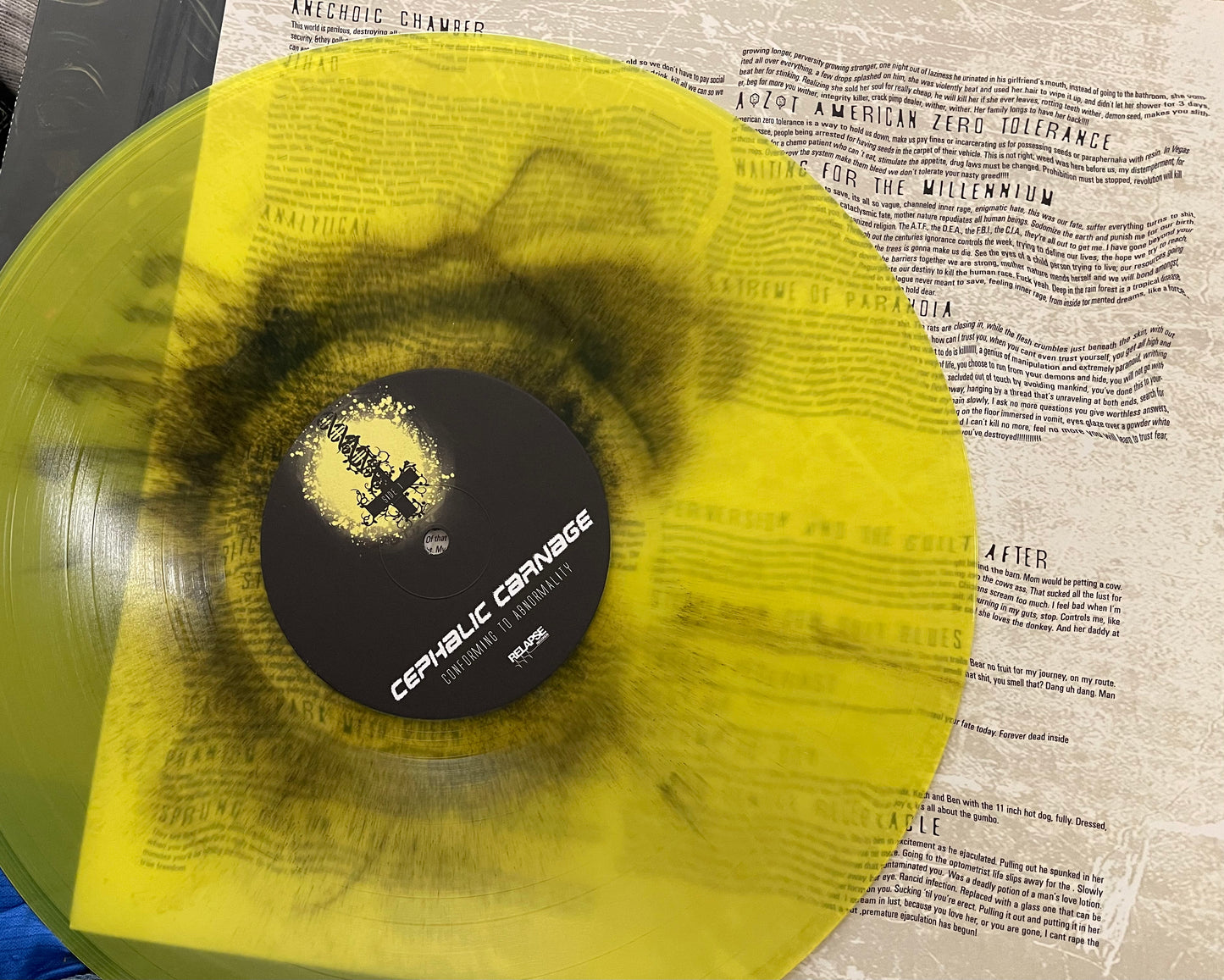Cephalic Carnage - Conforming to Abnormality (Yellow/Black Haze. Limited to 300)