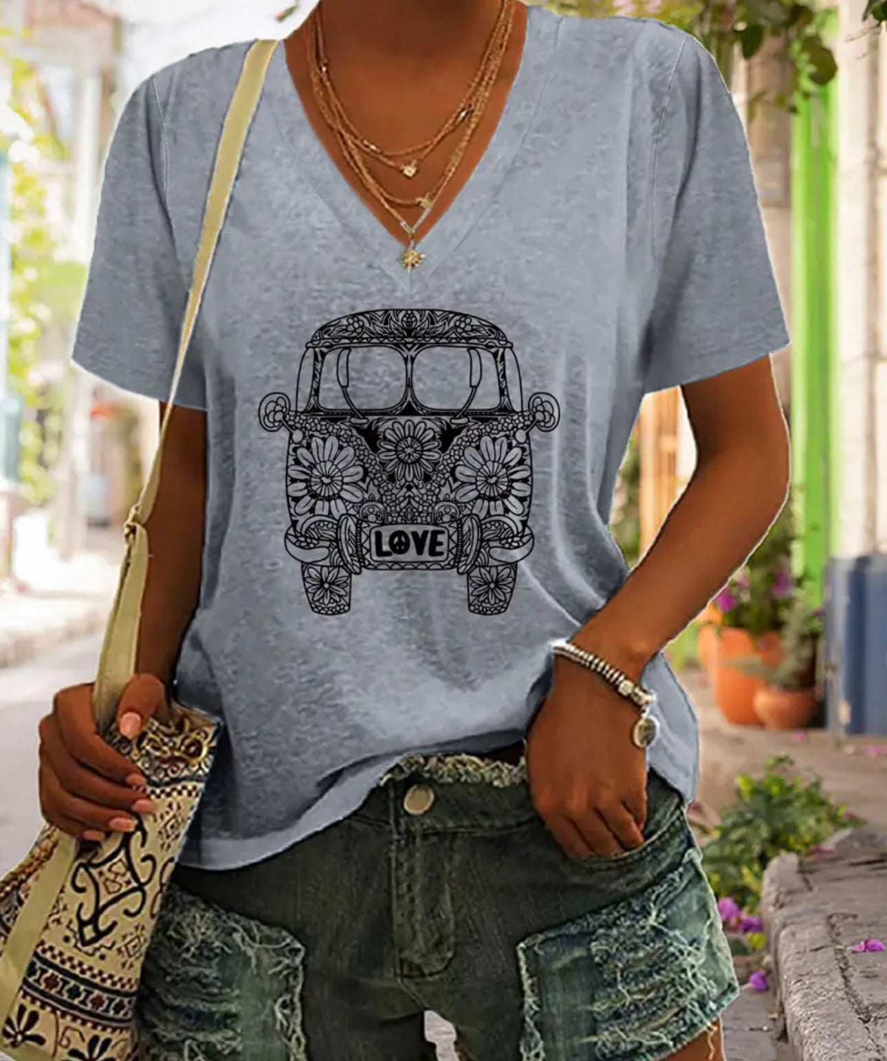 Hippie Love Bus - Grey Shirt