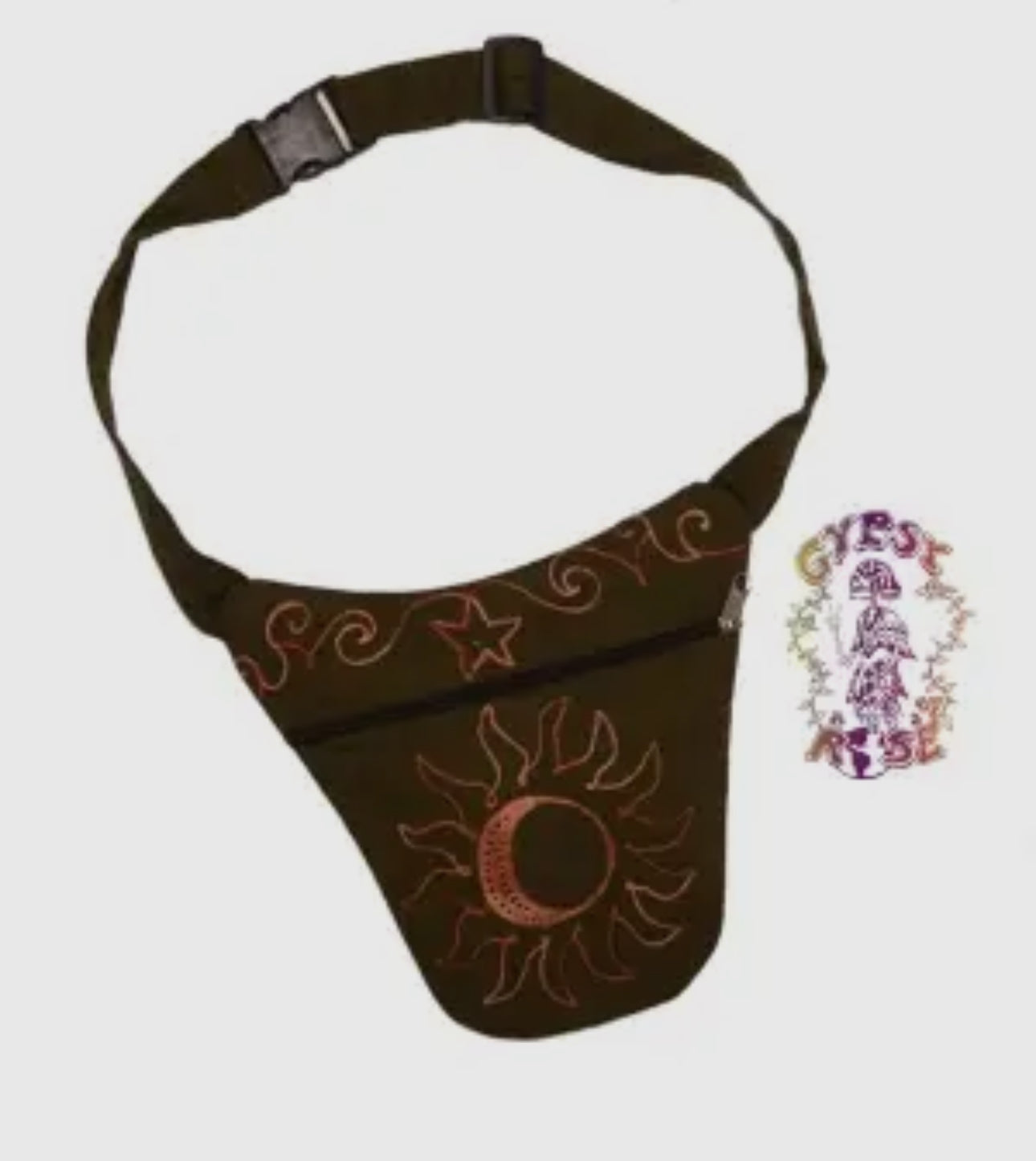 Celestial Circus Cotton Embroidered Hiprider Bag (Purple or Green)